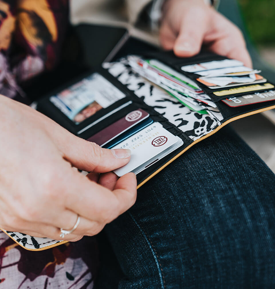 wallet full of cards
