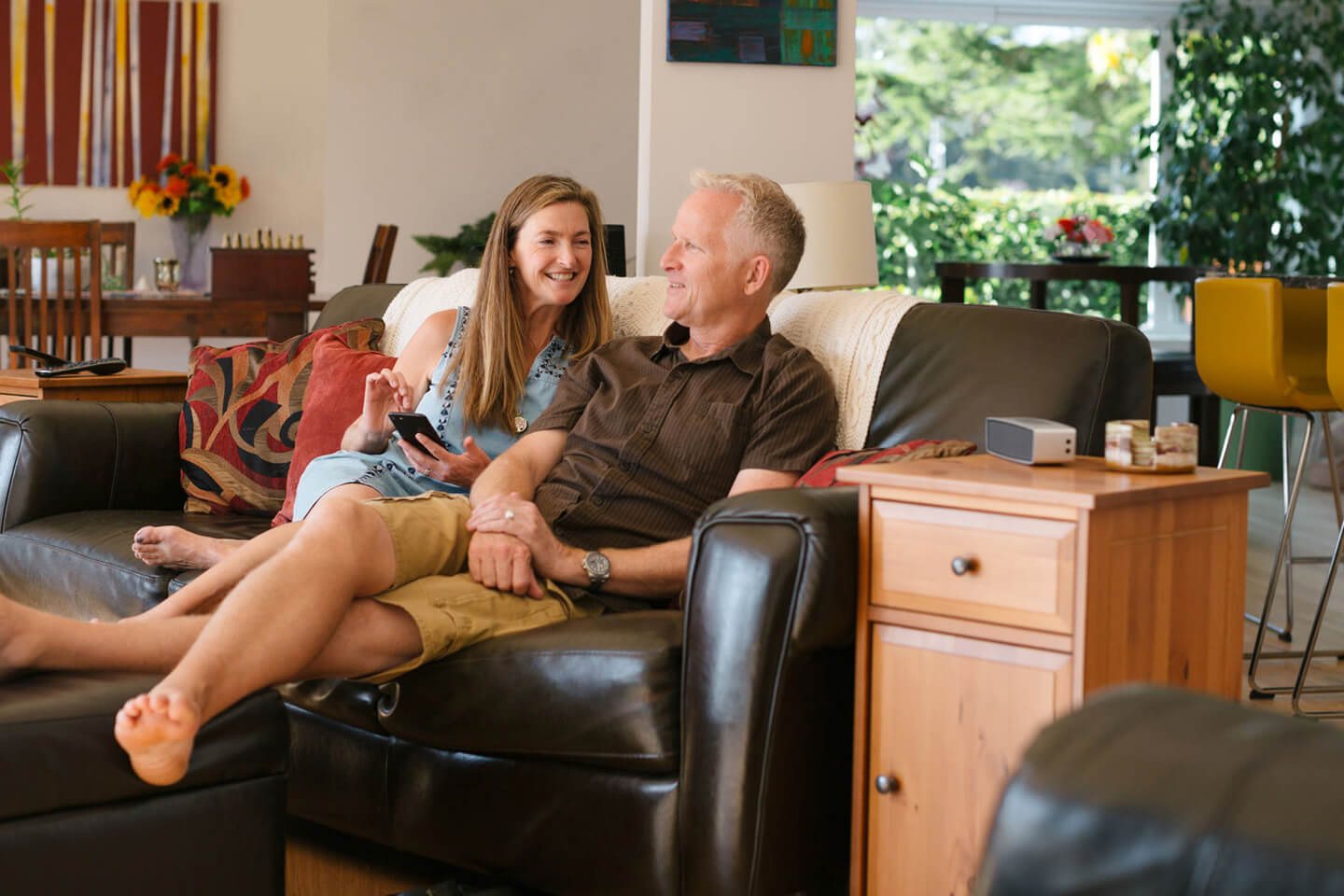 older couple in living room